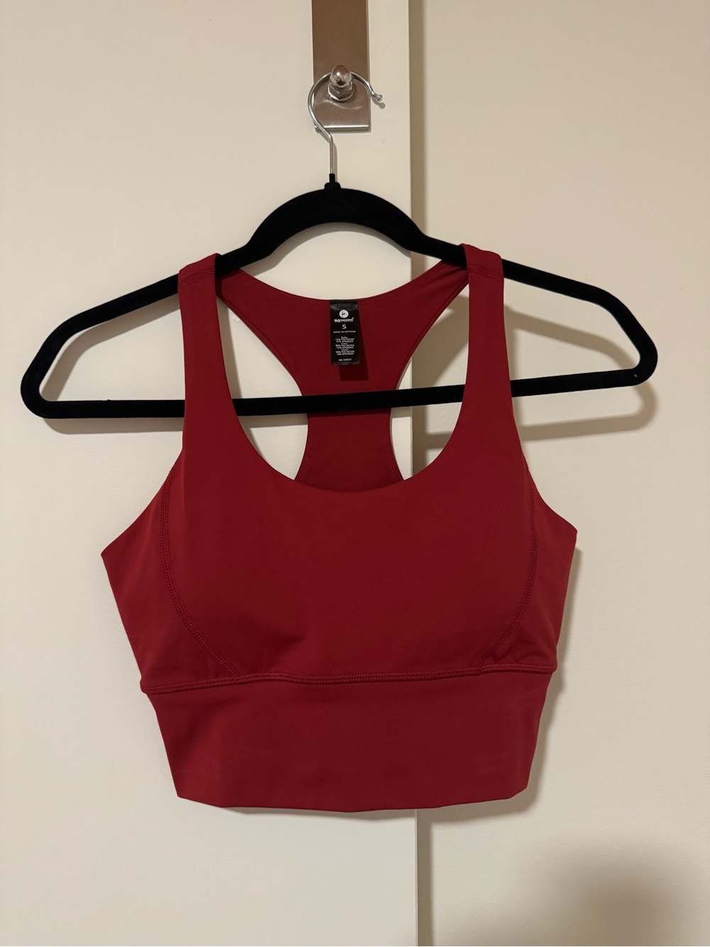 90 Degree By Reflex Deep Red Racerback Sports Bra